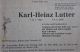 Traueranzeige Karl Heinz Lutter