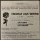 Traueranzeige Helmut von Weihe